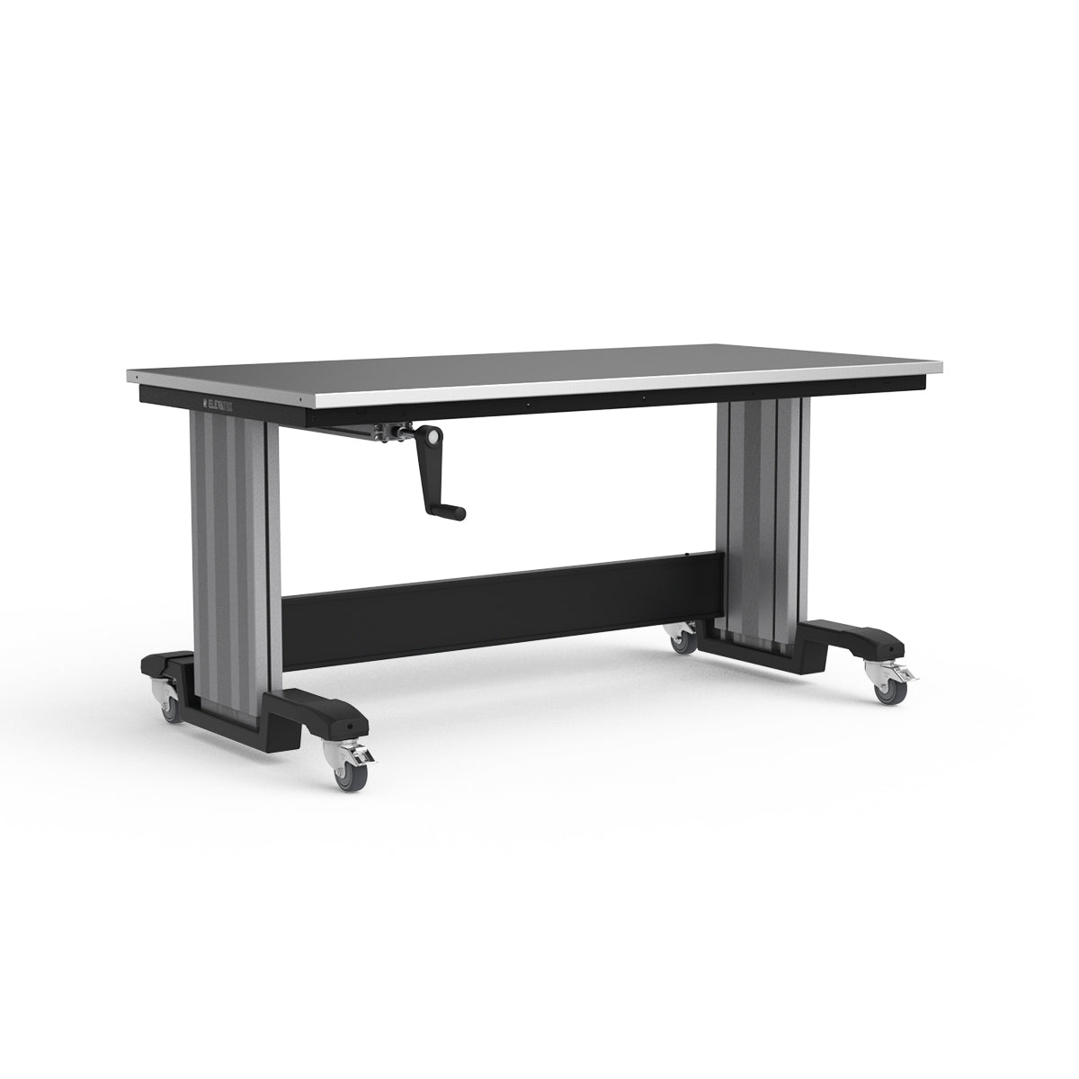 Mobile Adjustable Height Workbench - Stainless Steel Top