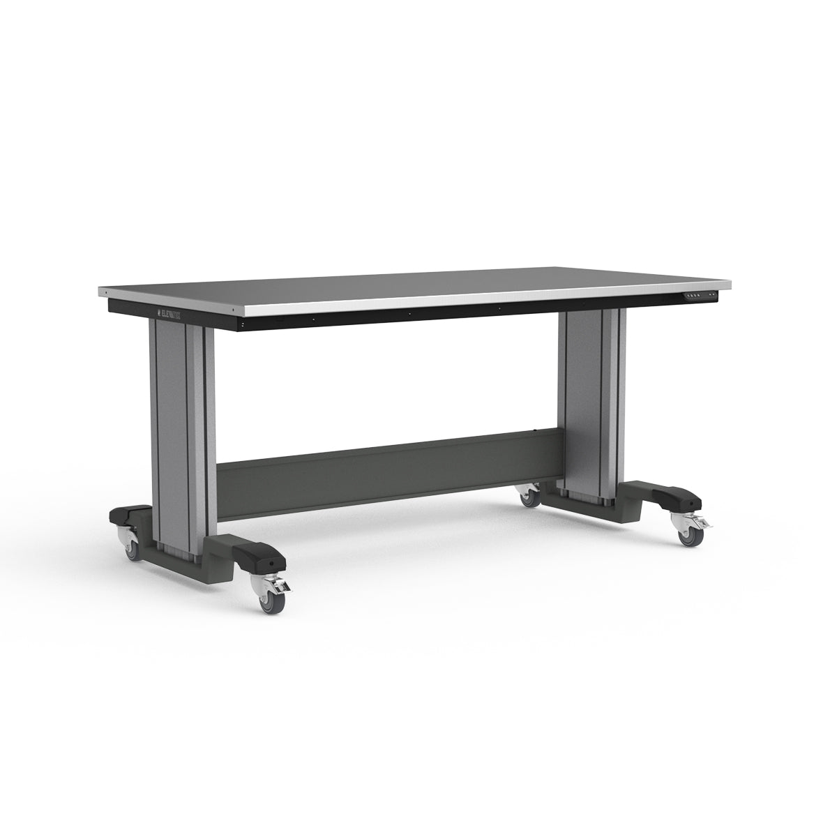 Mobile Adjustable Height Workbench - Stainless Steel Top