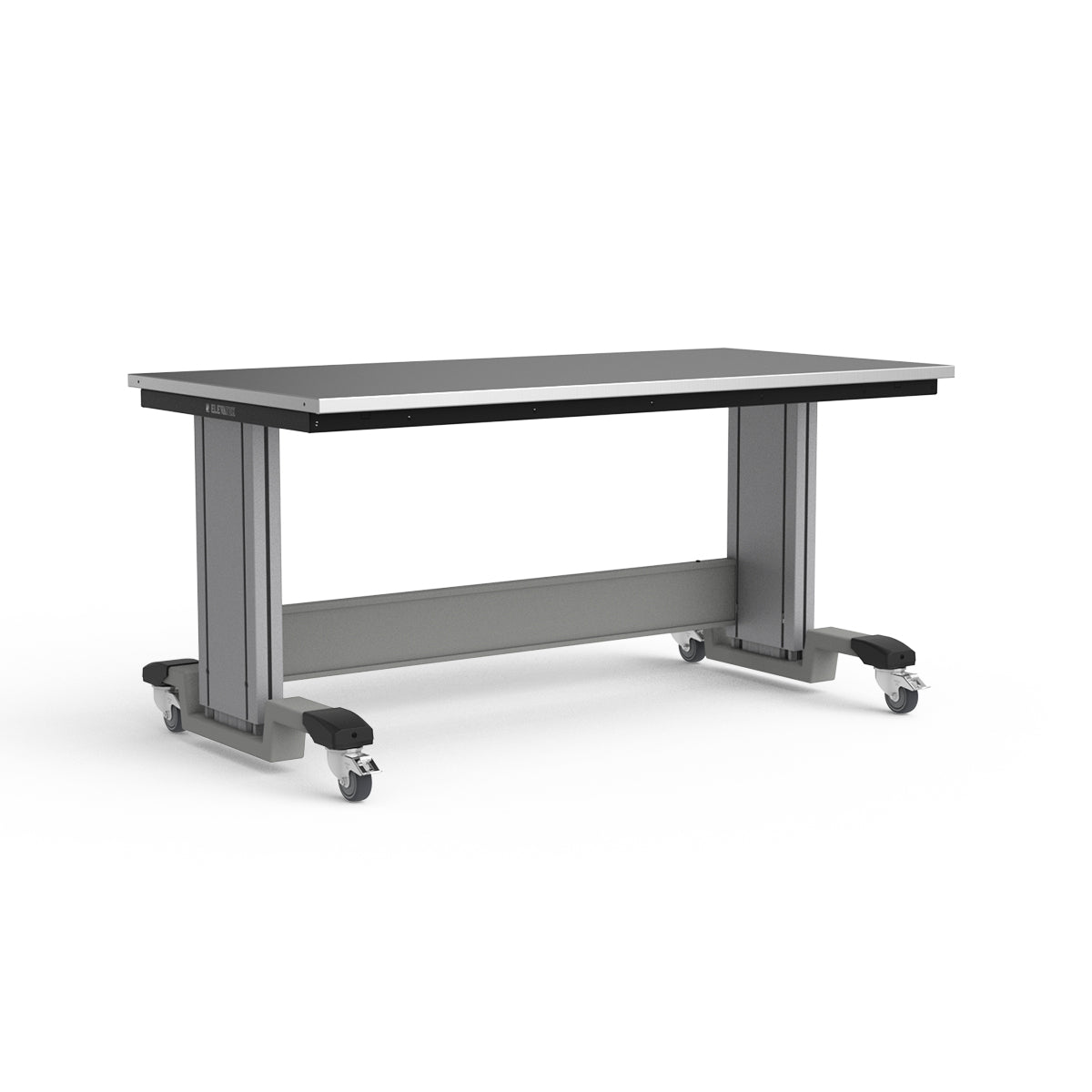 Mobile Adjustable Height Workbench - Stainless Steel Top