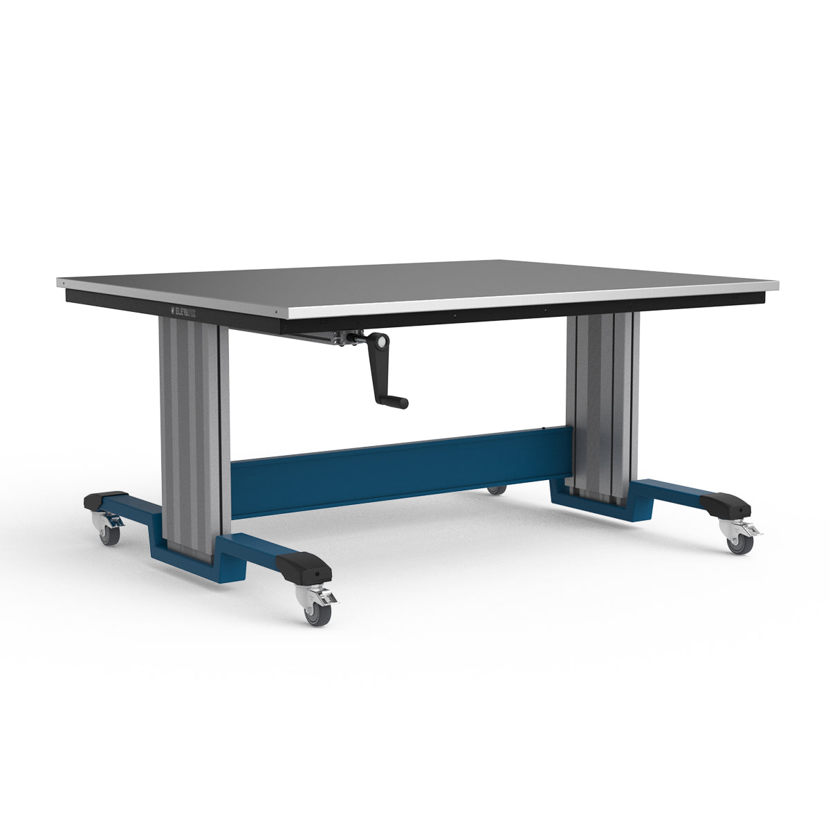 Mobile Adjustable Height Workbench - Stainless Steel Top