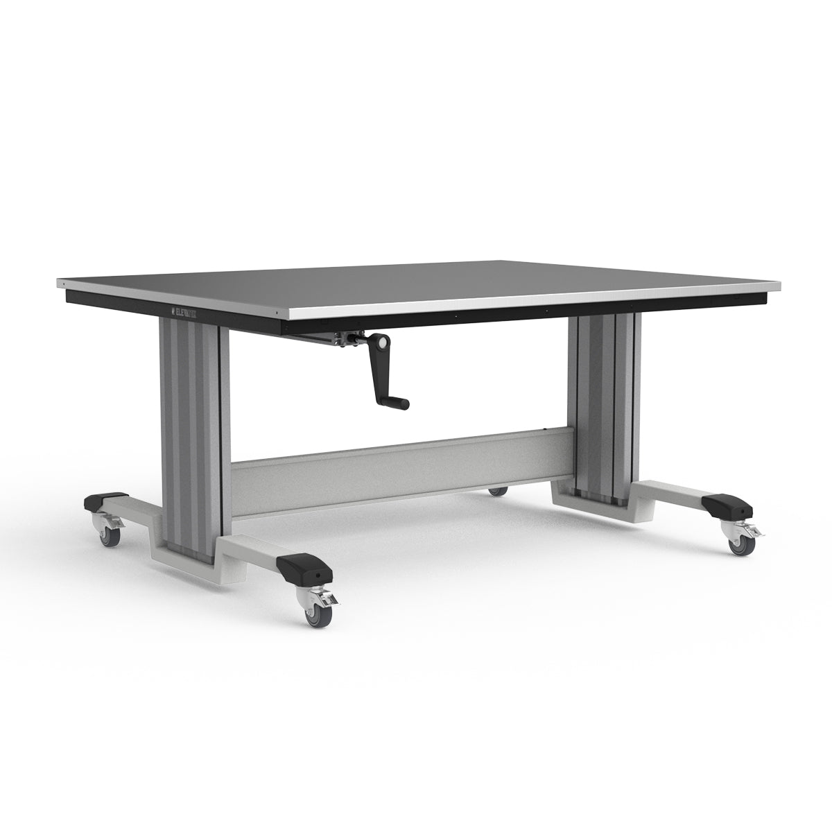 Mobile Adjustable Height Workbench - Stainless Steel Top