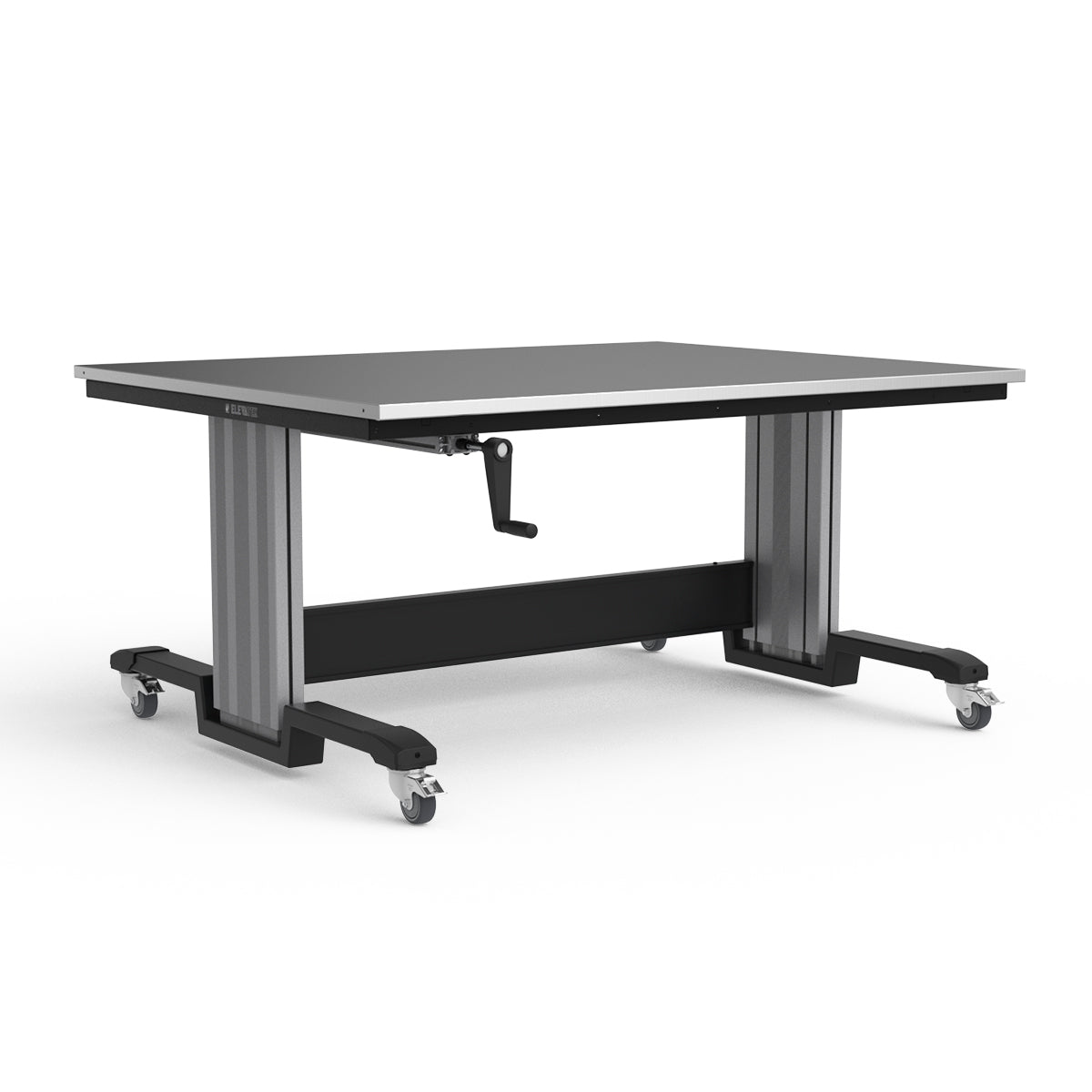 Mobile Adjustable Height Workbench - Stainless Steel Top