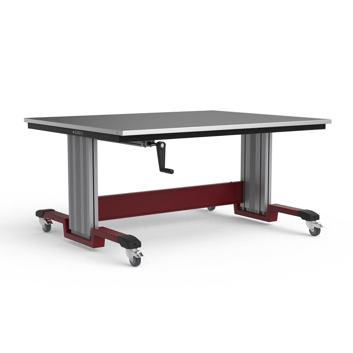 Mobile Adjustable Height Workbench - Stainless Steel Top