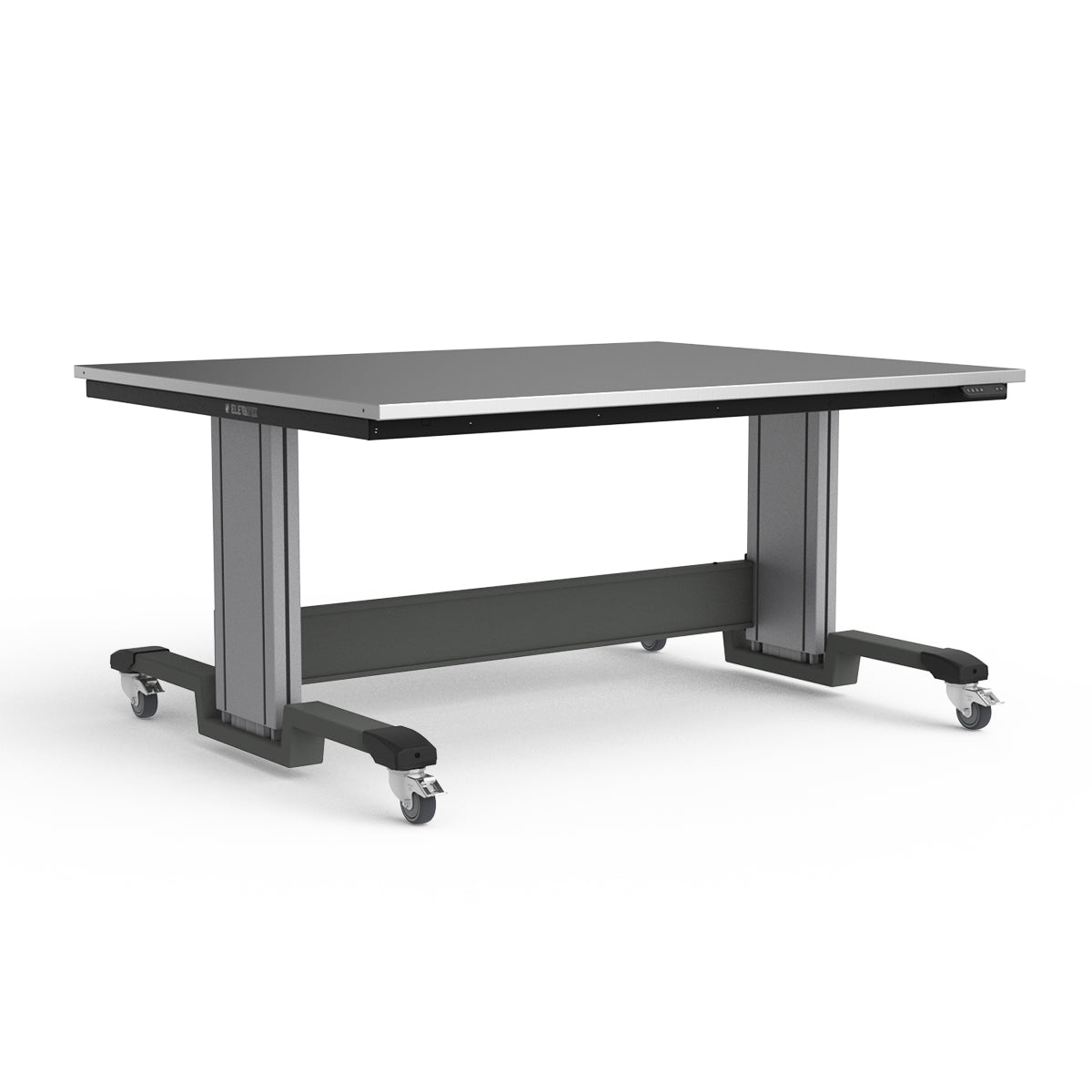 Mobile Adjustable Height Workbench - Stainless Steel Top