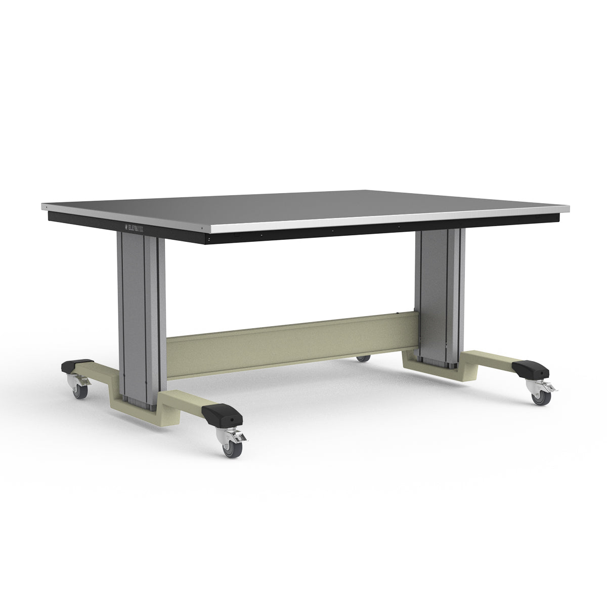 Mobile Adjustable Height Workbench - Stainless Steel Top