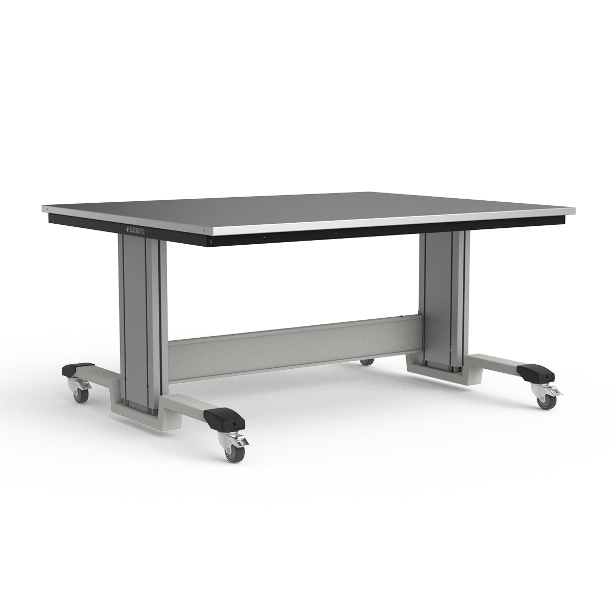 Mobile Adjustable Height Workbench - Stainless Steel Top
