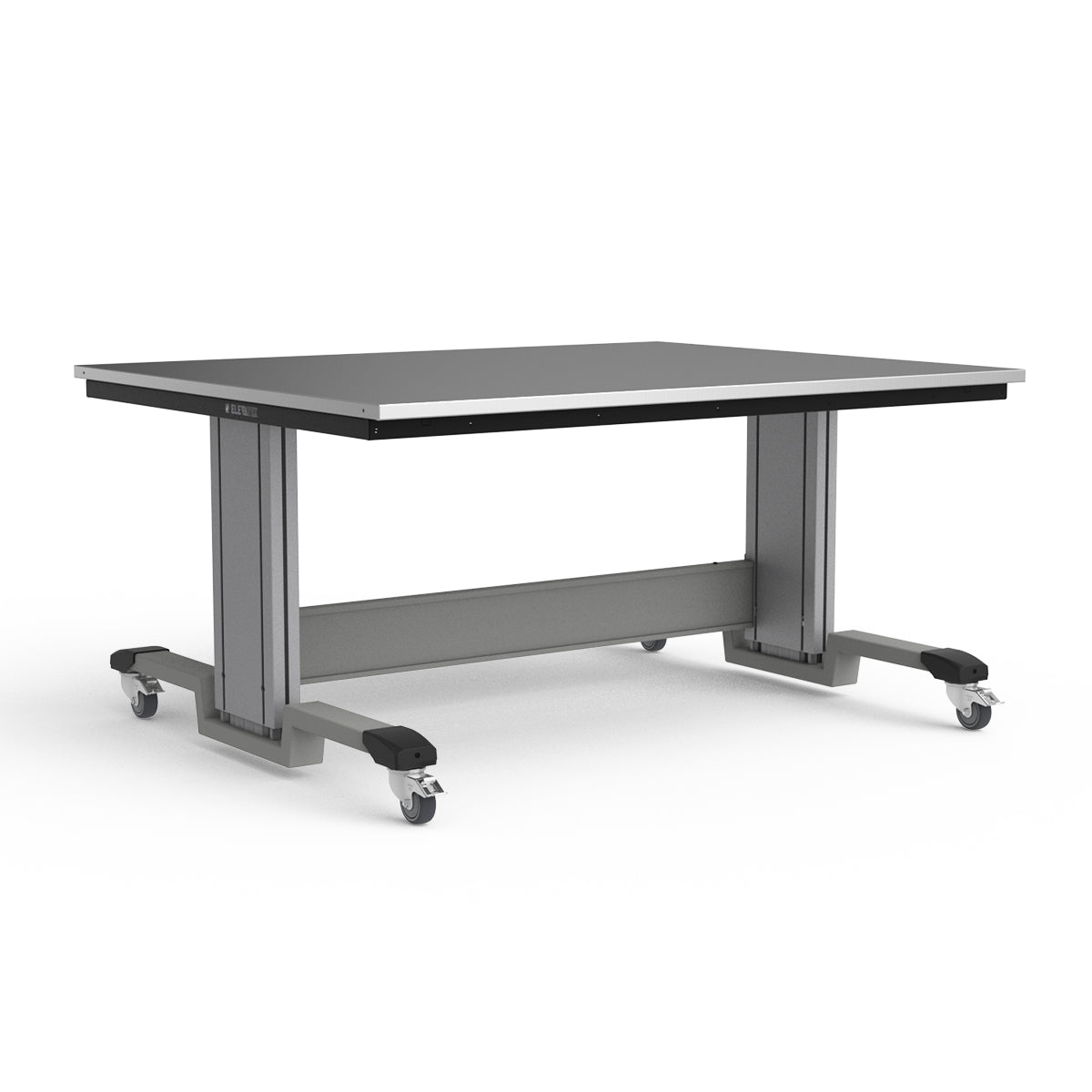 Mobile Adjustable Height Workbench - Stainless Steel Top