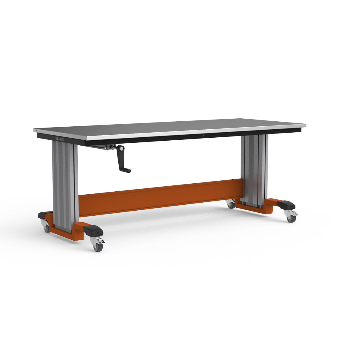 Mobile Adjustable Height Workbench - Stainless Steel Top