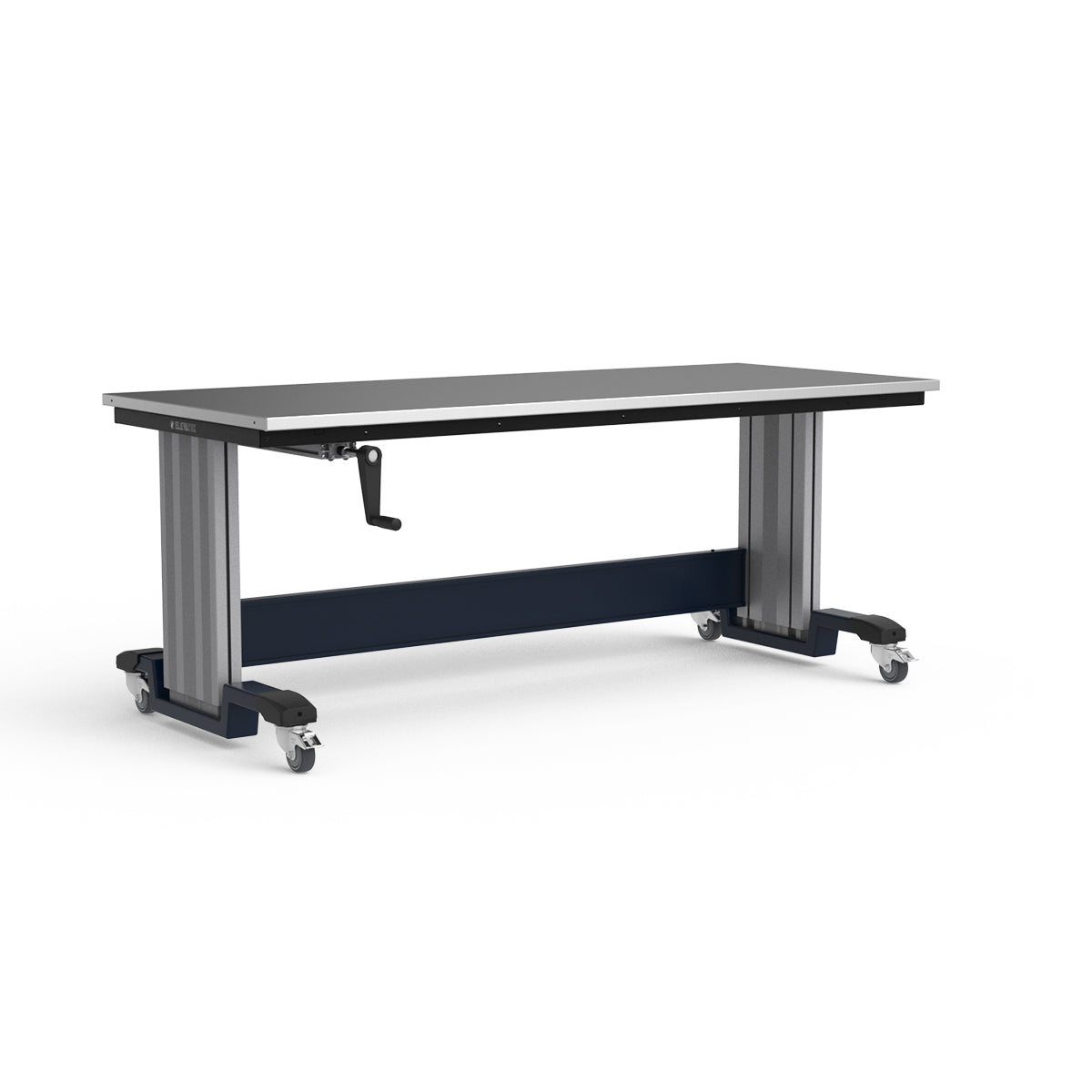 Mobile Adjustable Height Workbench - Stainless Steel Top