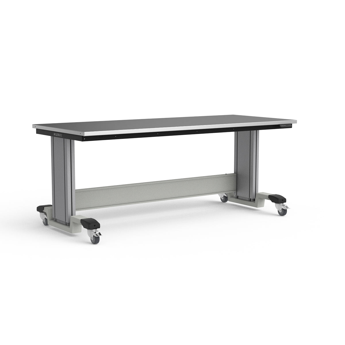 Mobile Adjustable Height Workbench - Stainless Steel Top