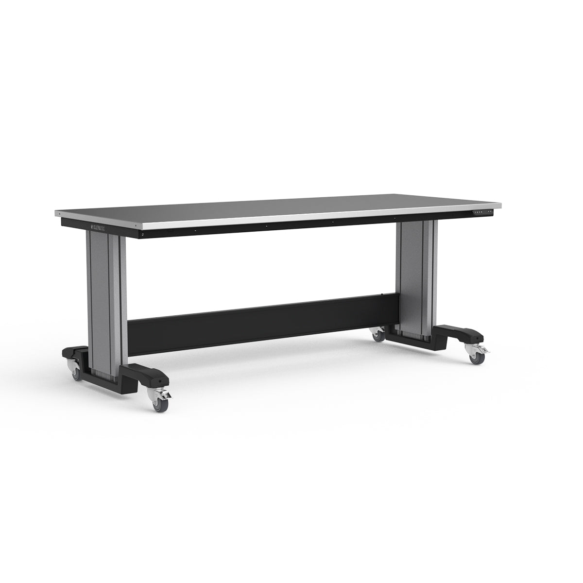 Mobile Adjustable Height Workbench - Stainless Steel Top