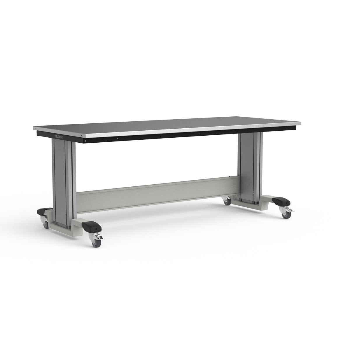 Mobile Adjustable Height Workbench - Stainless Steel Top