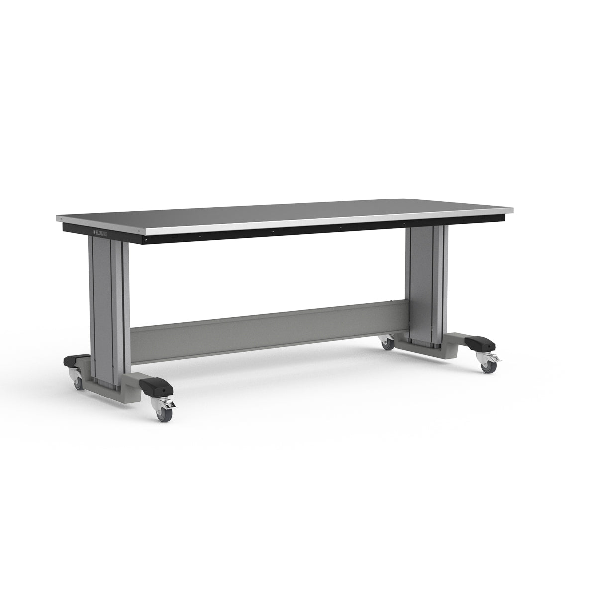 Mobile Adjustable Height Workbench - Stainless Steel Top