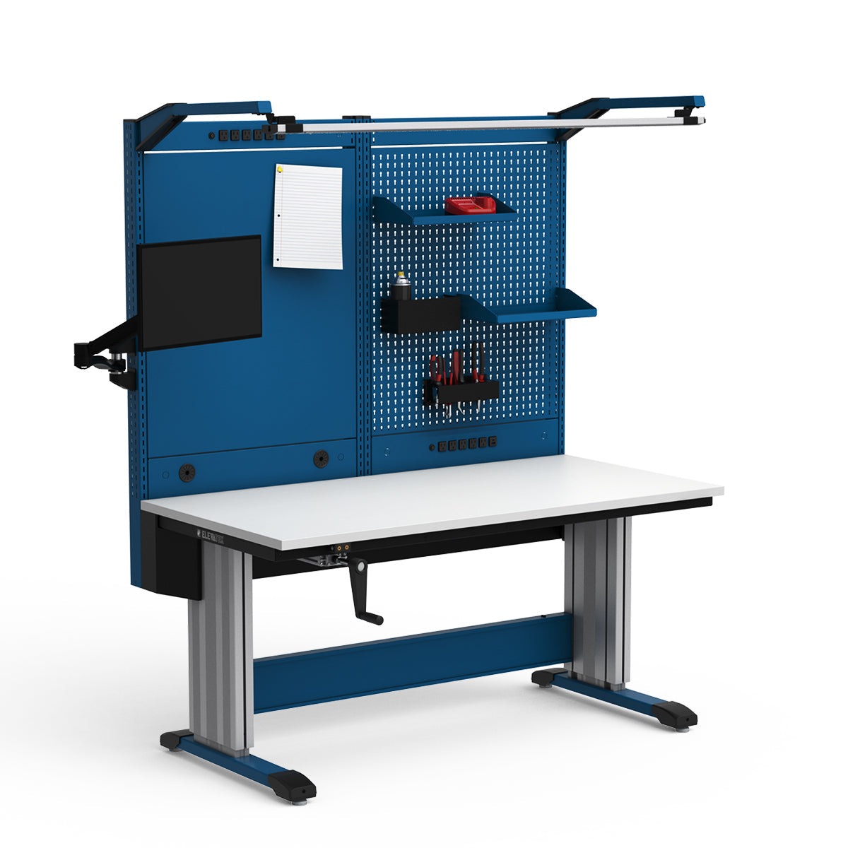 Adjustable Height Workstation - 60"W x 30"D x 74-90"H - Dissipative Top
