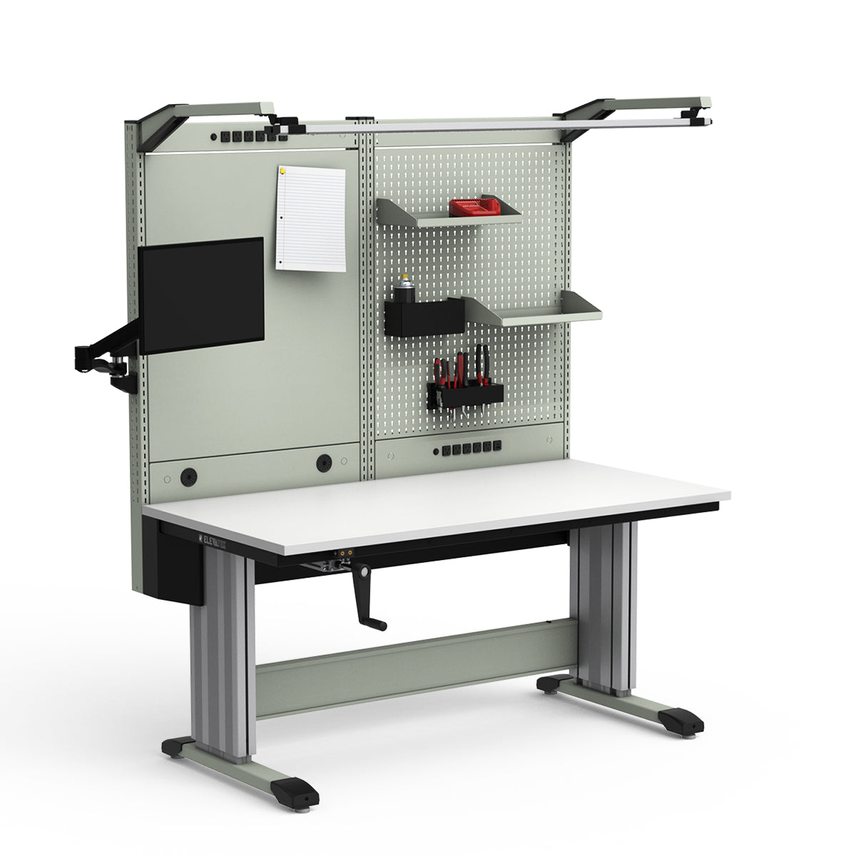 Adjustable Height Workstation - 60"W x 30"D x 74-90"H - Dissipative Top
