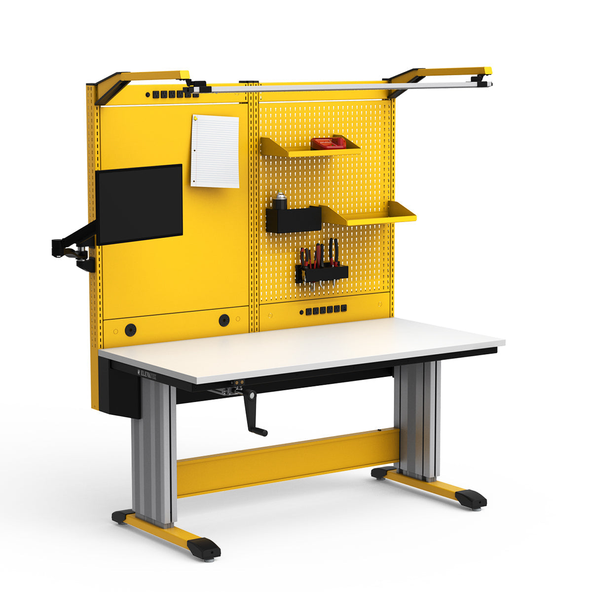 Adjustable Height Workstation - 60"W x 30"D x 74-90"H - Dissipative Top
