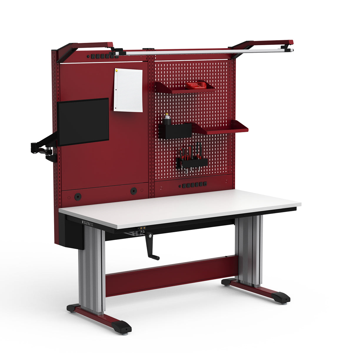Adjustable Height Workstation - 60"W x 30"D x 74-90"H - Dissipative Top