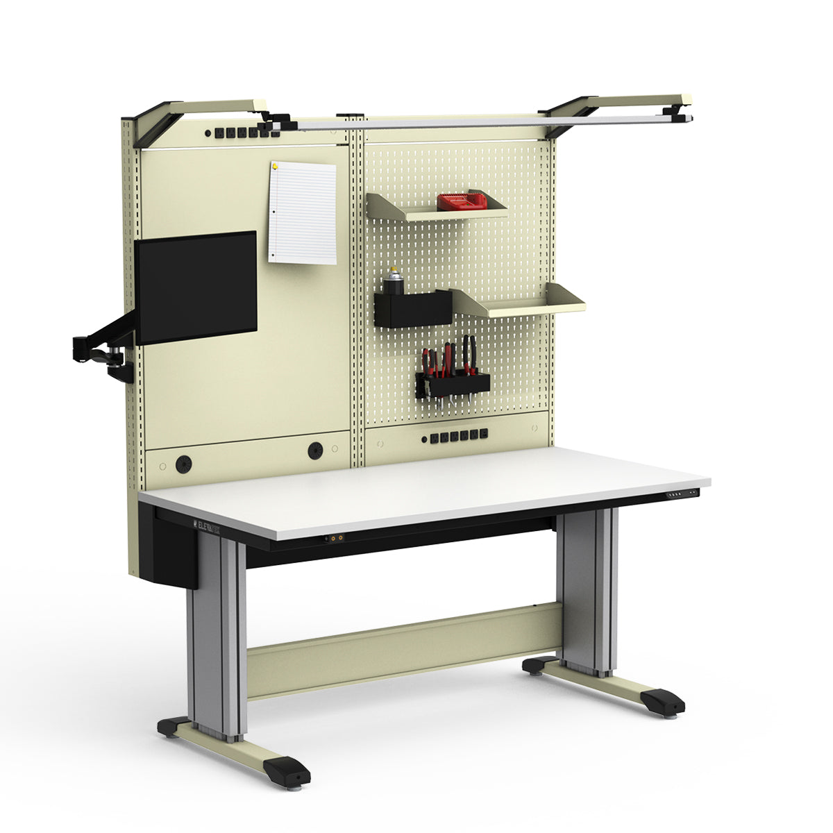 Adjustable Height Workstation - 60"W x 30"D x 74-90"H - Dissipative Top