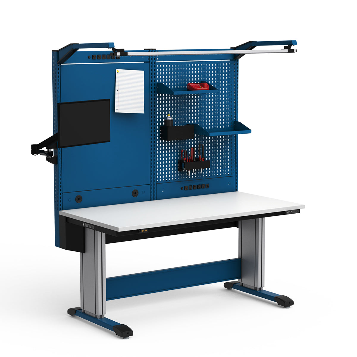 Adjustable Height Workstation - 60"W x 30"D x 74-90"H - Dissipative Top
