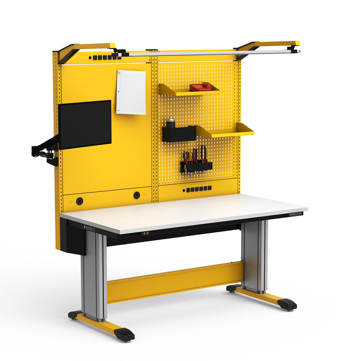 Adjustable Height Workstation - 60"W x 30"D x 74-90"H - Dissipative Top