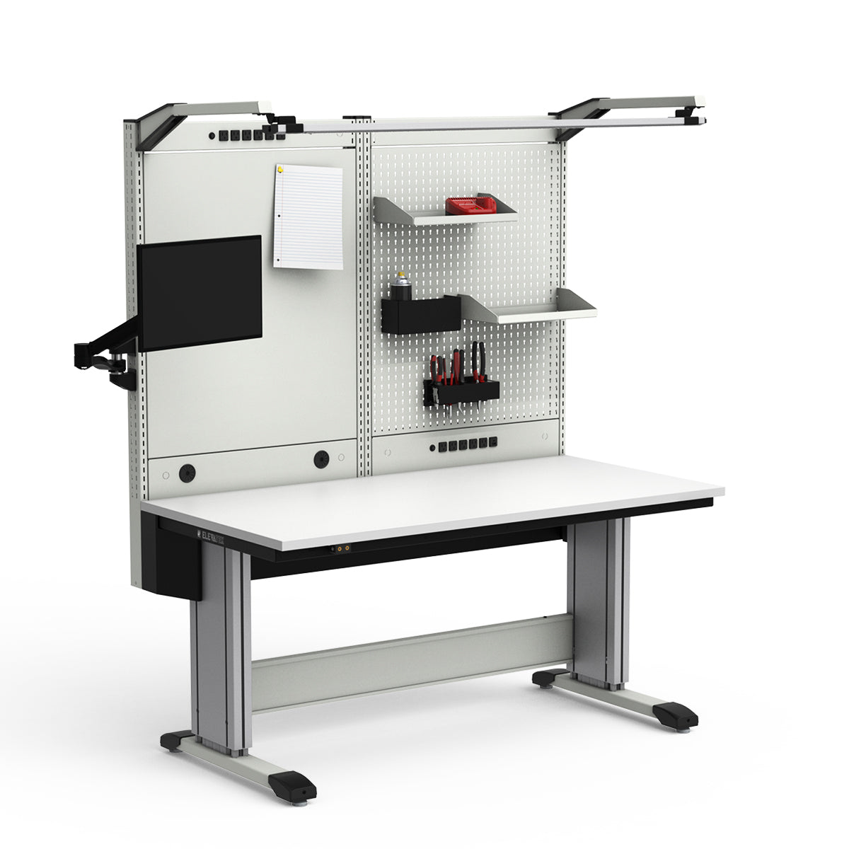 Adjustable Height Workstation - 60"W x 30"D x 74-90"H - Dissipative Top