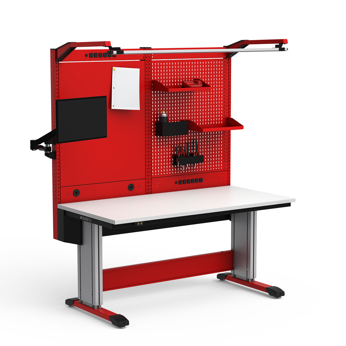 Adjustable Height Workstation - 60"W x 30"D x 74-90"H - Dissipative Top