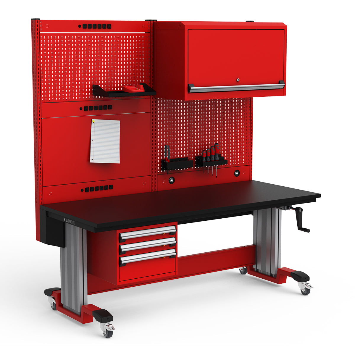 Mobile Adjustable Height Workstation - 72"W x 30"D x 77-93"H - Plastic Laminate Top