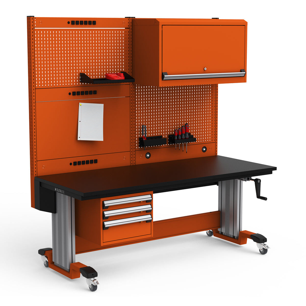 Mobile Adjustable Height Workstation - 72"W x 30"D x 77-93"H - Plastic Laminate Top
