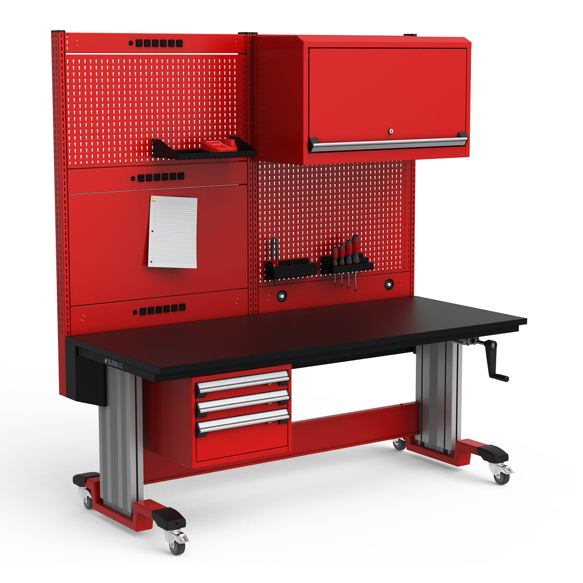 Mobile Adjustable Height Workstation - 72"W x 30"D x 77-93"H - Plastic Laminate Top