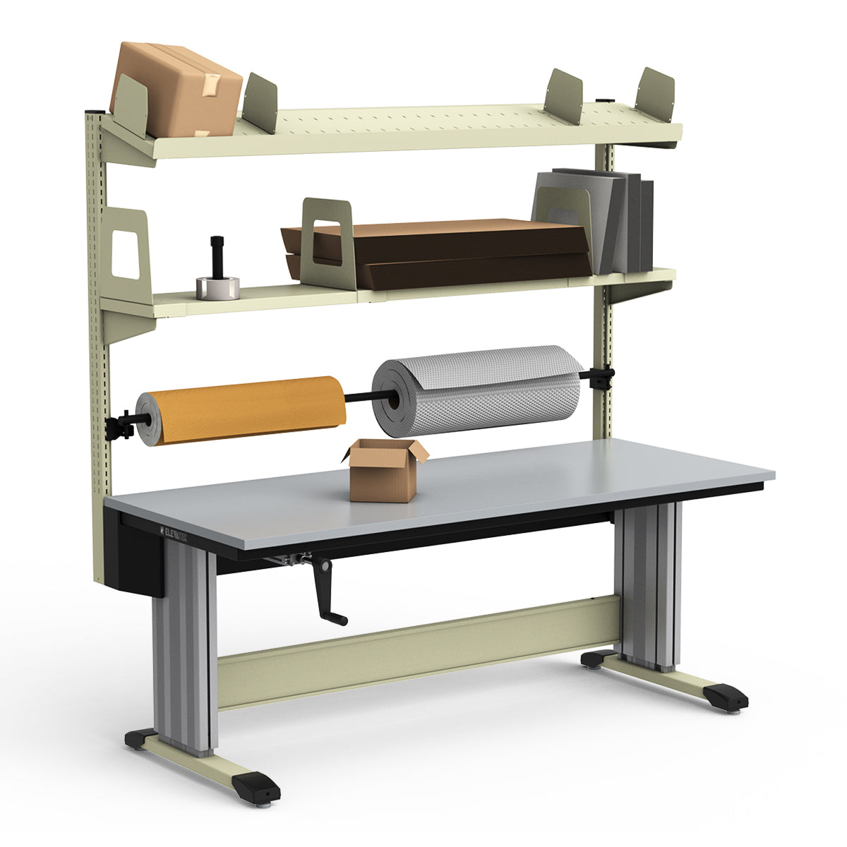 Adjustable Height Workstation - 72"W x 30"D x 83-99"H - PVC Laminate Top