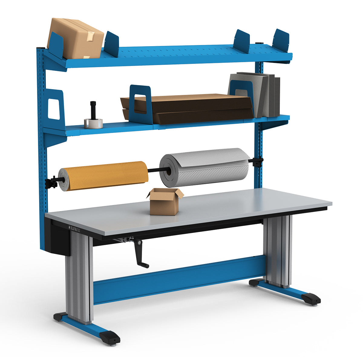 Adjustable Height Workstation - 72"W x 30"D x 83-99"H - PVC Laminate Top