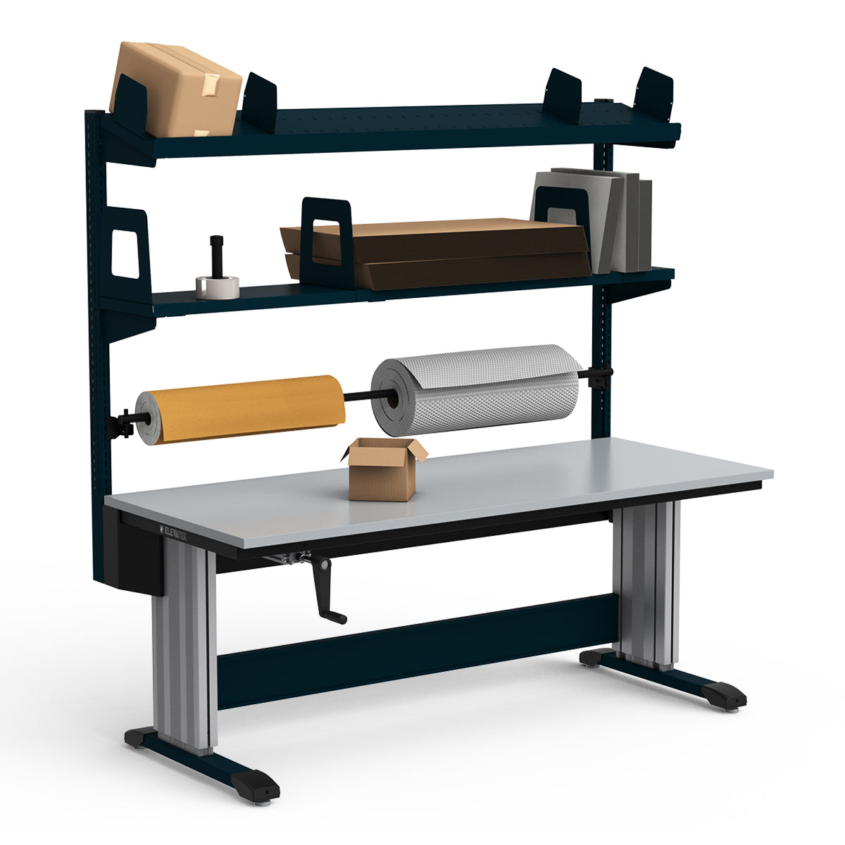 Adjustable Height Workstation - 72"W x 30"D x 83-99"H - PVC Laminate Top
