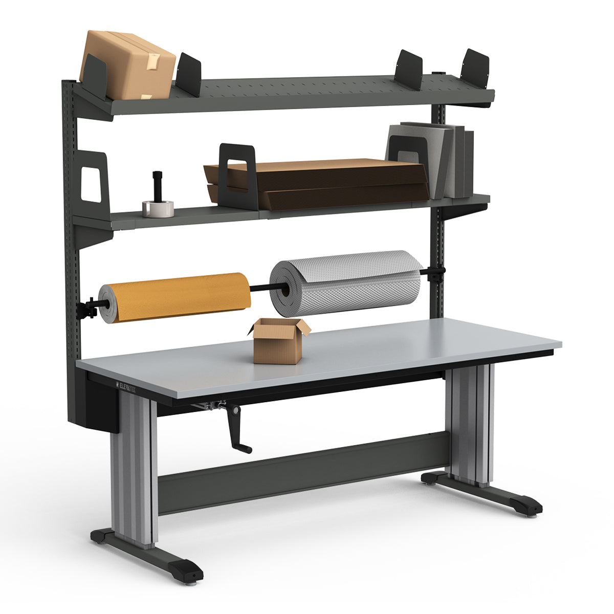 Adjustable Height Workstation - 72"W x 30"D x 83-99"H - PVC Laminate Top