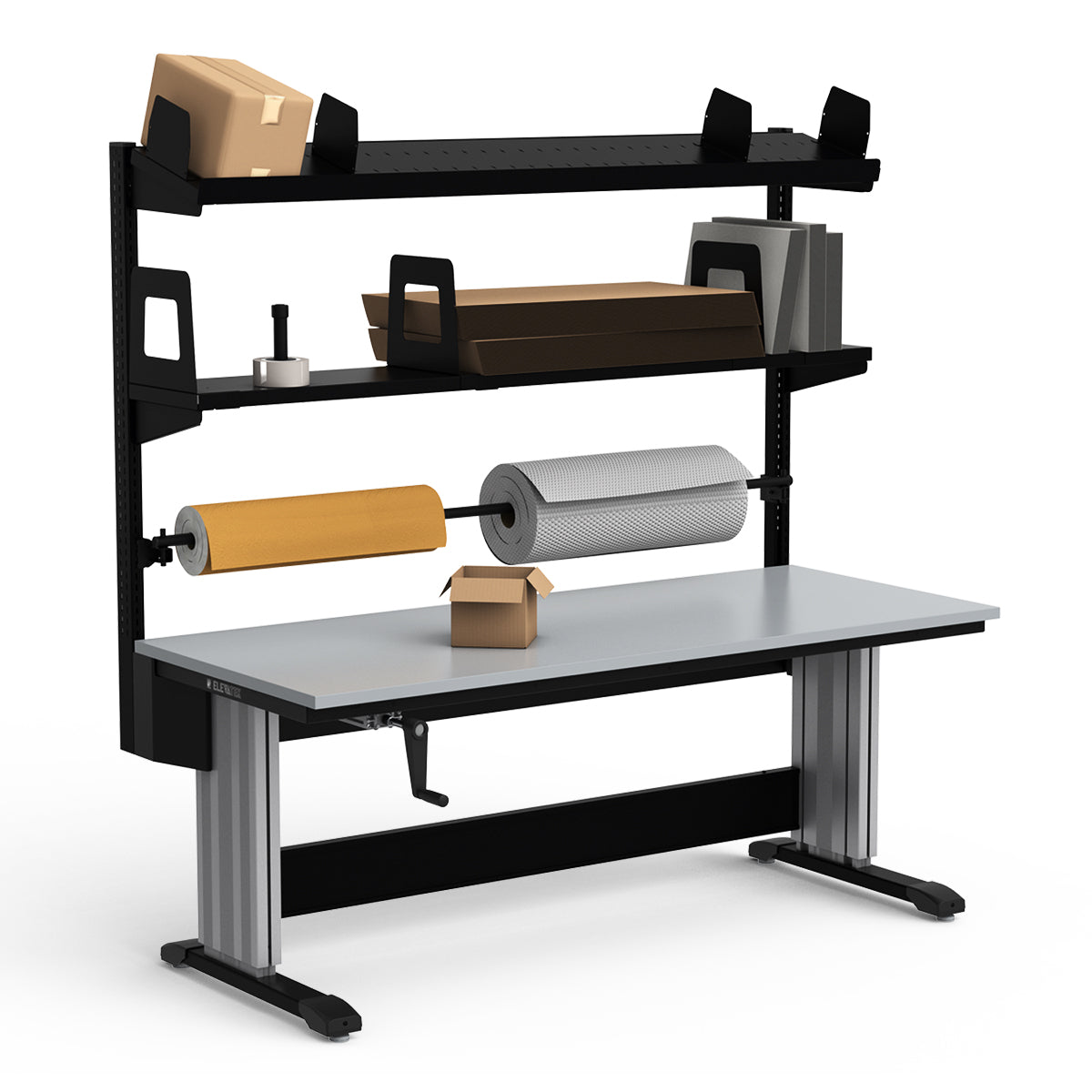 Adjustable Height Workstation - 72"W x 30"D x 83-99"H - PVC Laminate Top