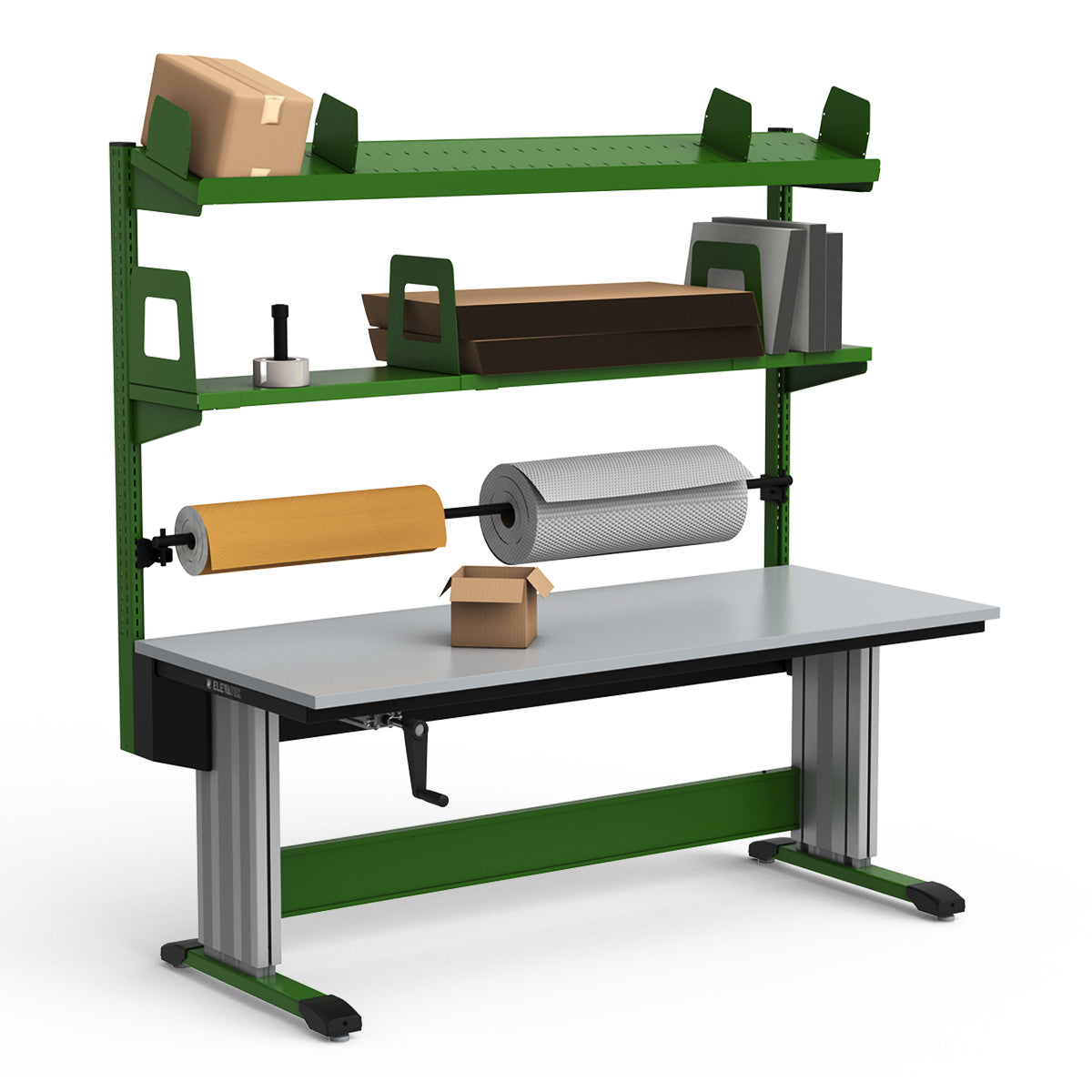 Adjustable Height Workstation - 72"W x 30"D x 83-99"H - PVC Laminate Top
