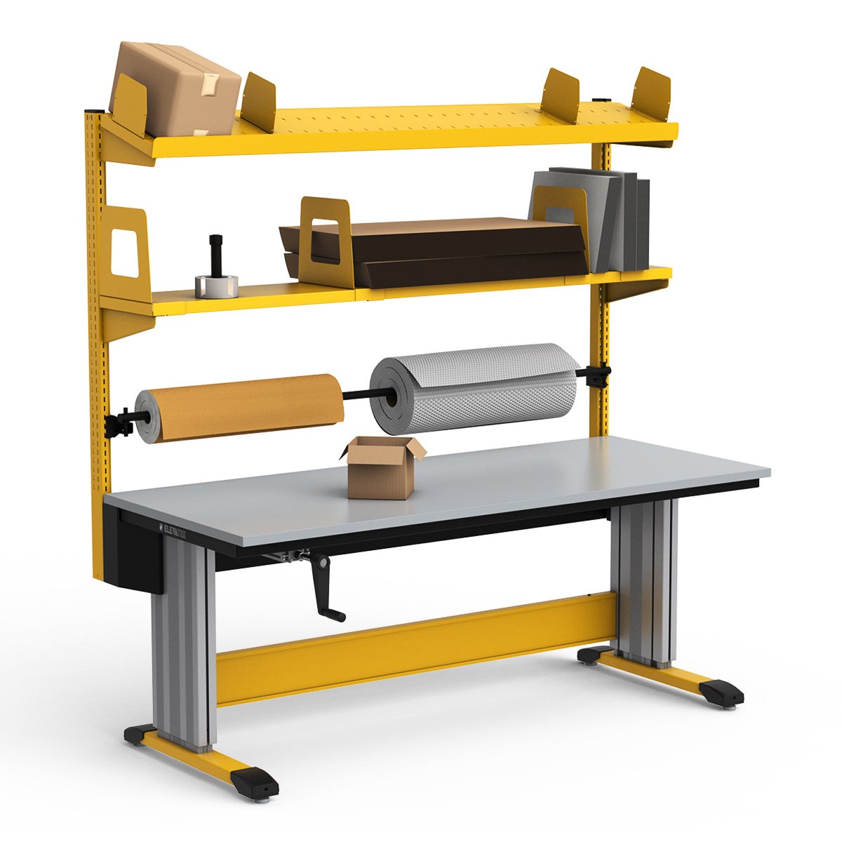 Adjustable Height Workstation - 72"W x 30"D x 83-99"H - PVC Laminate Top