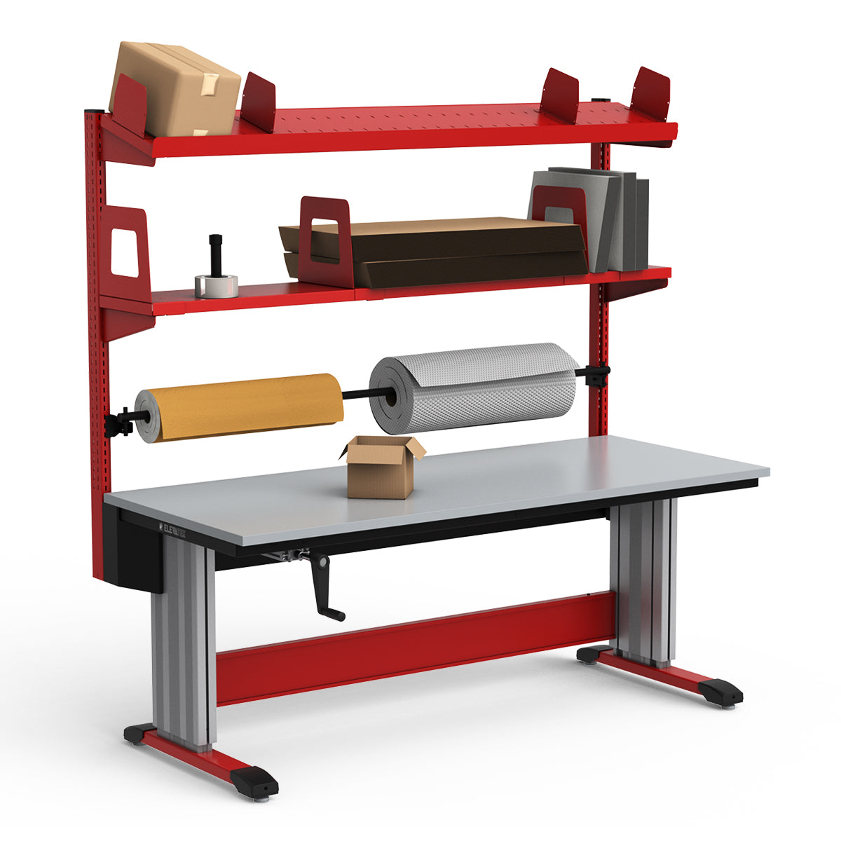 Adjustable Height Workstation - 72"W x 30"D x 83-99"H - PVC Laminate Top