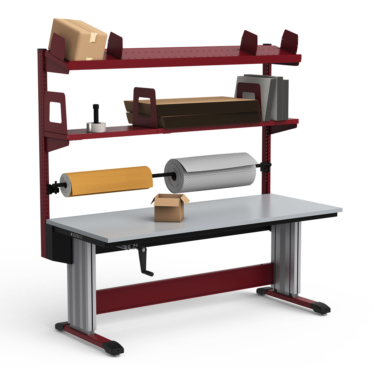 Adjustable Height Workstation - 72"W x 30"D x 83-99"H - PVC Laminate Top