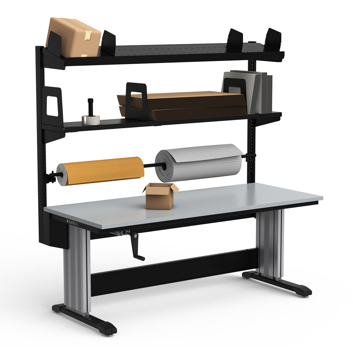 Adjustable Height Workstation - 72"W x 30"D x 83-99"H - PVC Laminate Top