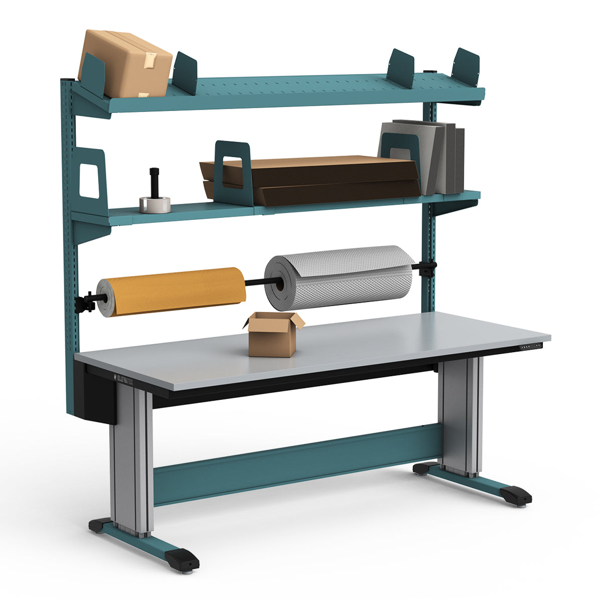 Adjustable Height Workstation - 72"W x 30"D x 83-99"H - PVC Laminate Top