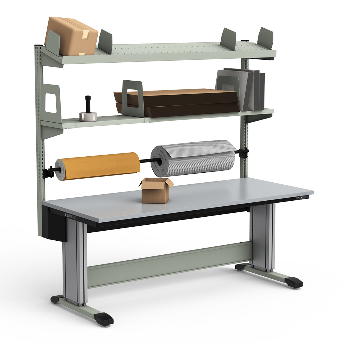 Adjustable Height Workstation - 72"W x 30"D x 83-99"H - PVC Laminate Top