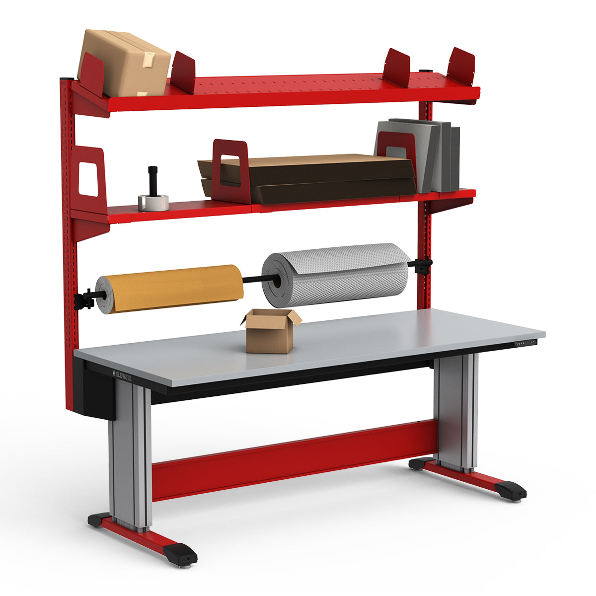 Adjustable Height Workstation - 72"W x 30"D x 83-99"H - PVC Laminate Top