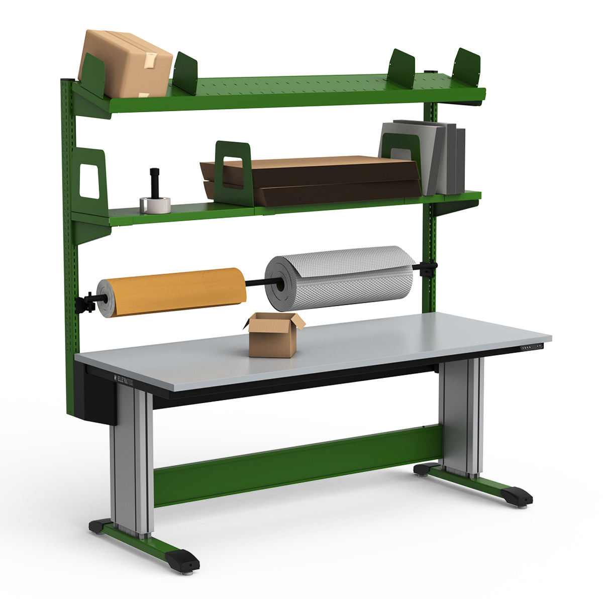 Adjustable Height Workstation - 72"W x 30"D x 83-99"H - PVC Laminate Top