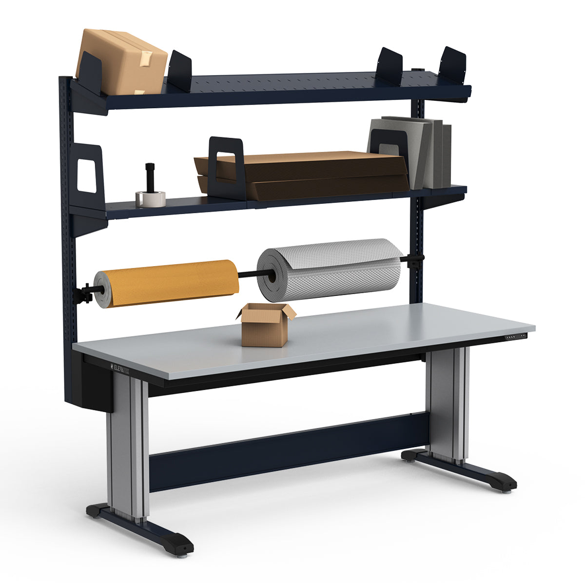Adjustable Height Workstation - 72"W x 30"D x 83-99"H - PVC Laminate Top