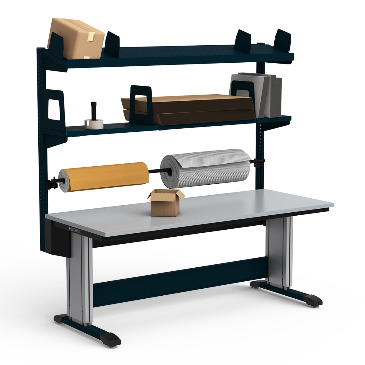 Adjustable Height Workstation - 72"W x 30"D x 83-99"H - PVC Laminate Top