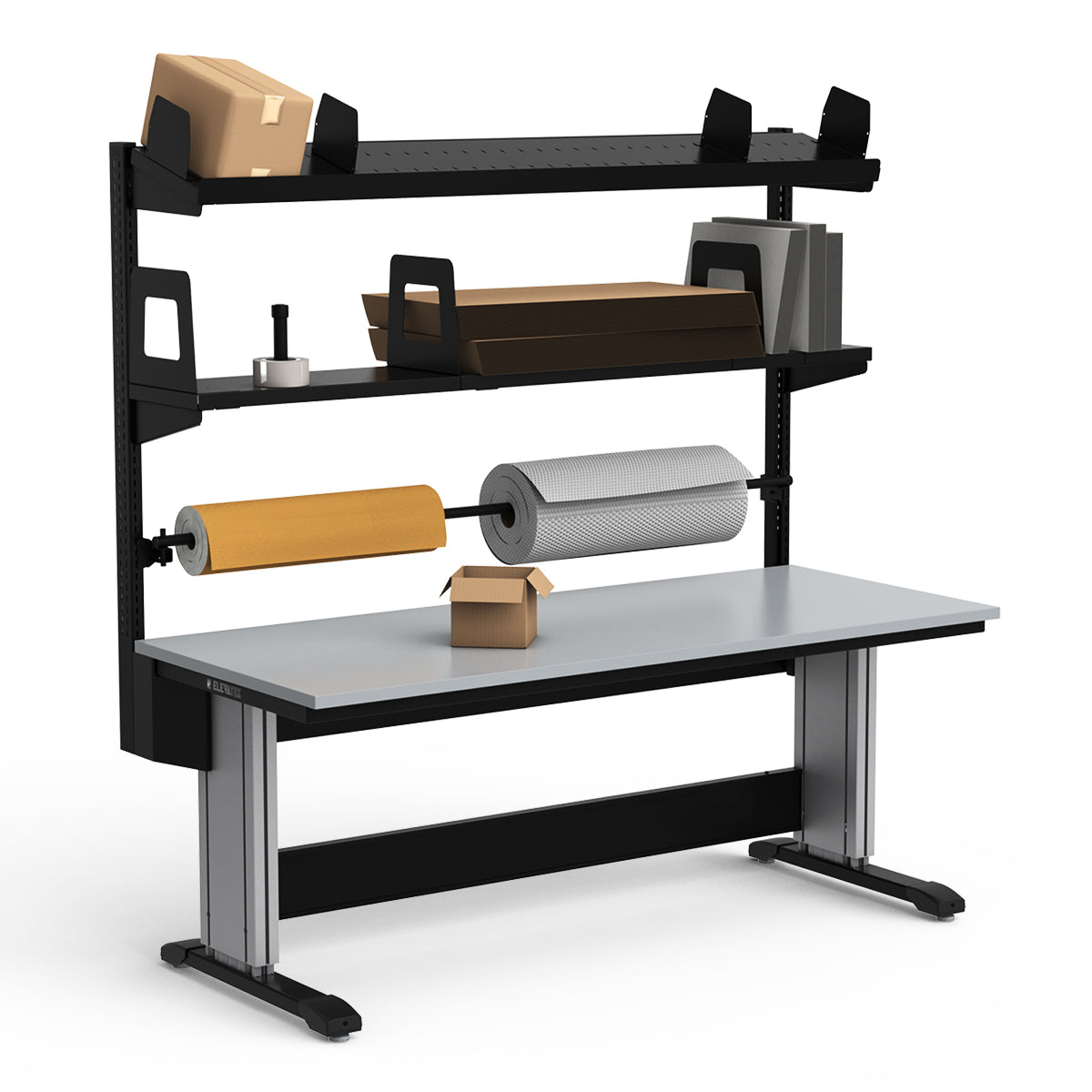 Adjustable Height Workstation - 72"W x 30"D x 83-99"H - PVC Laminate Top