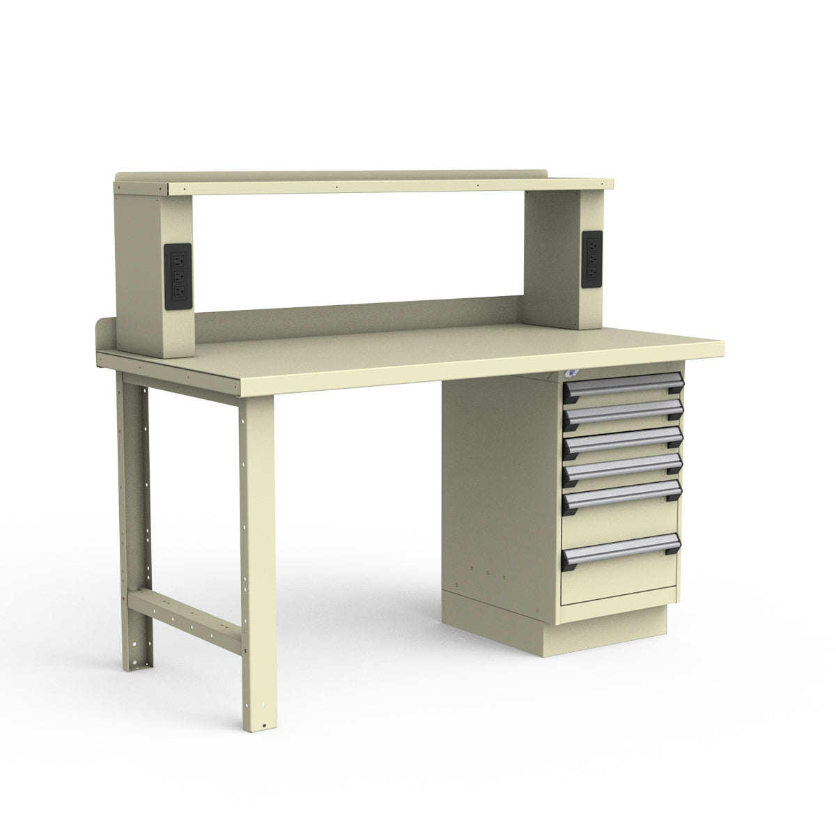 Stationary Workbench - 60"W x 30"D x 34"H - Painted Steel Top