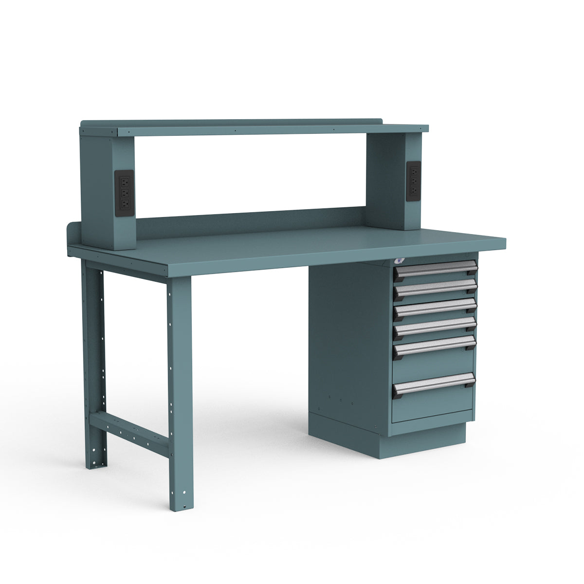 Stationary Workbench - 60"W x 30"D x 34"H - Painted Steel Top