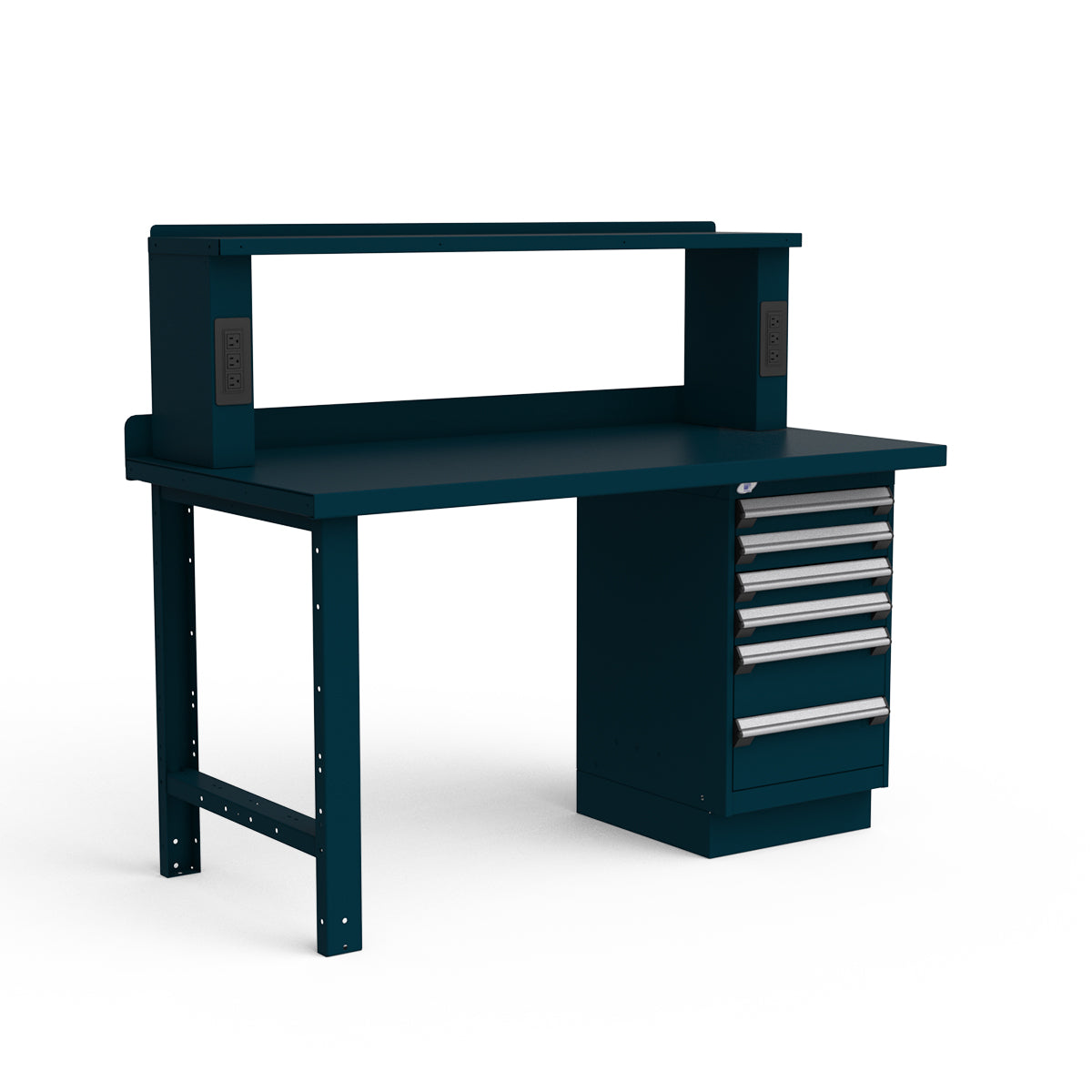 Stationary Workbench - 60"W x 30"D x 34"H - Painted Steel Top