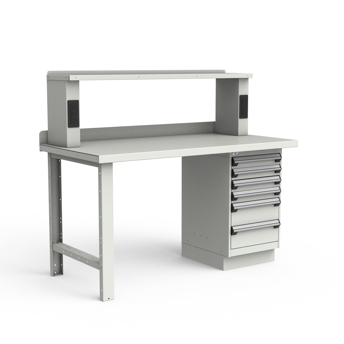Stationary Workbench - 60"W x 30"D x 34"H - Painted Steel Top
